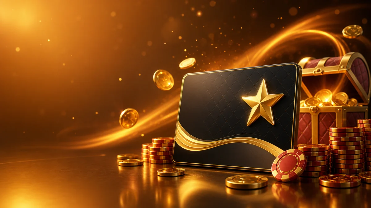 Programa de fidelidade com cartão VIP, estrela e recompensas de cassino