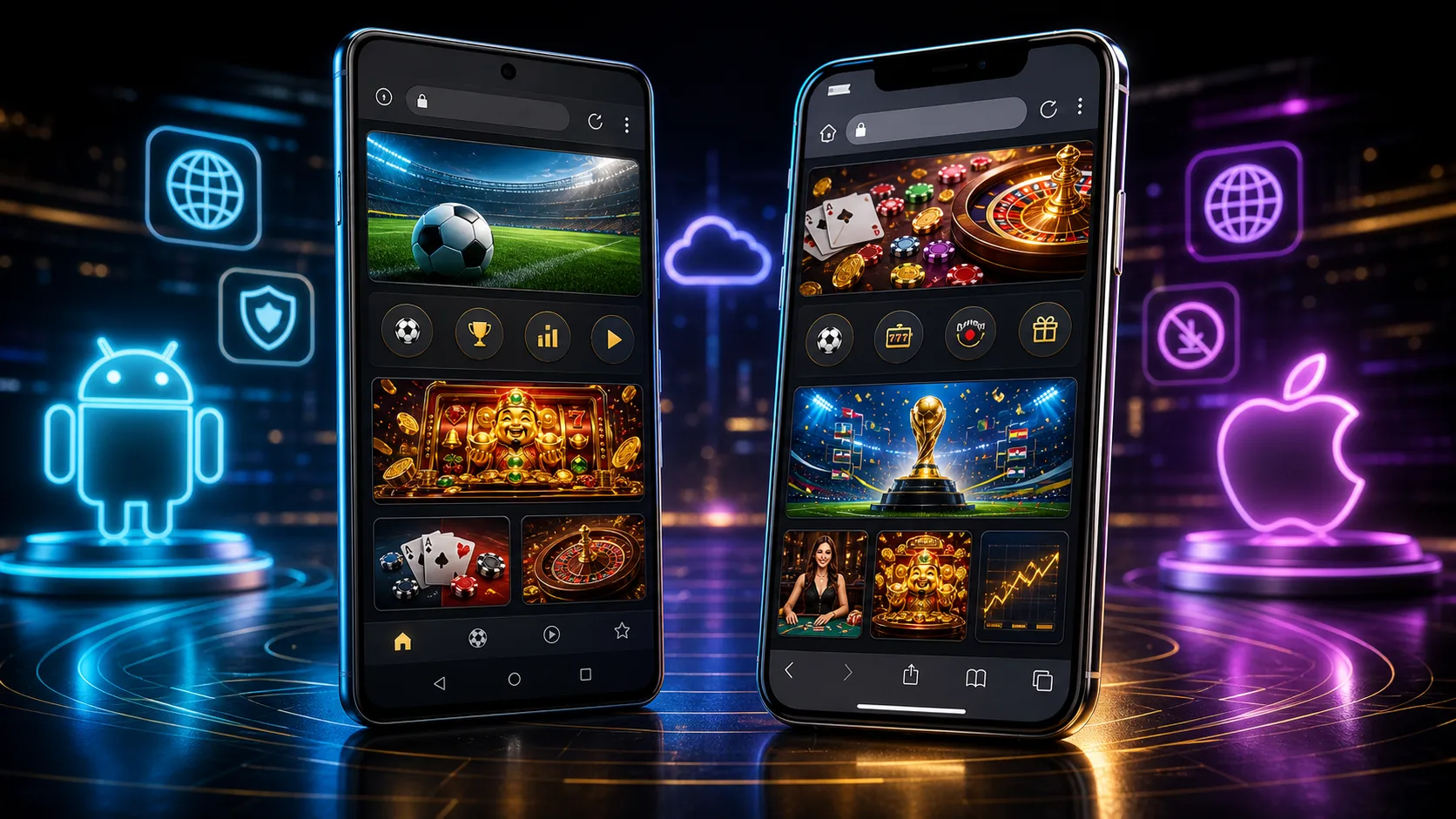 Experiência rollbit compatível com Android e iOS no navegador mobile